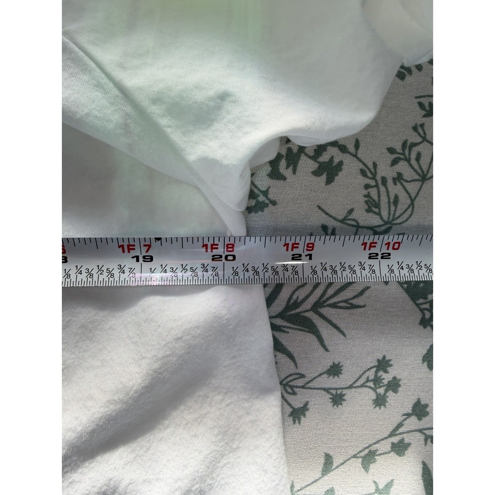 A New Day Women's XL White Puff Sleeve Cotton Scoop Neck Top - Picture 8 of 9